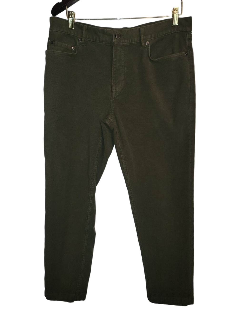 BANANA REPUBLIC TRAVELER PANT Dark Olive Green Chinos 33x30